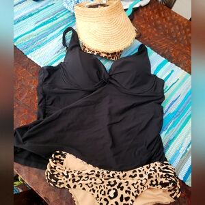 NWT BLACK TANKINI